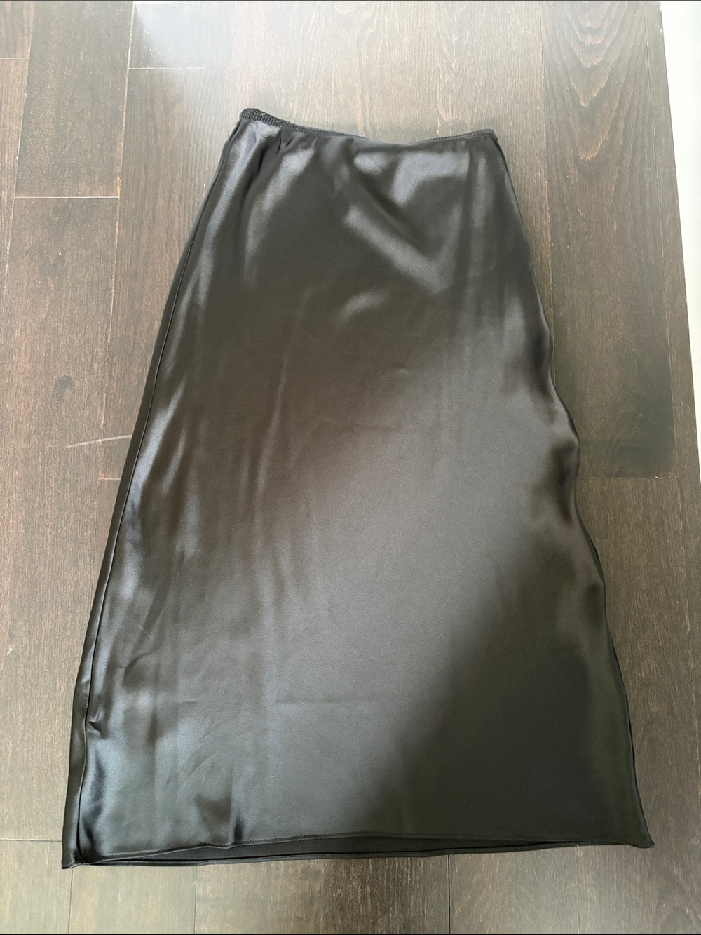 Mango Women’s Black Silky Satin Midi Skirt xxs